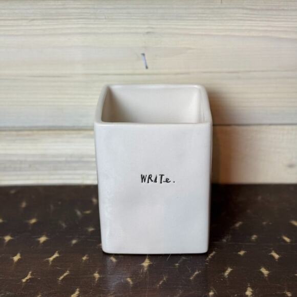Rae Dunn 'Write' Ceramic Pencil Holder‎ Desk Organizer - Picture 1 of 1
